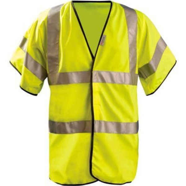 Occunomix OccuNomix Premium Solid Dual Stripe Vest, Class 3, Half Sleeve, Hi-Vis Yellow, L, LUX-HSFULLG-YL LUX-HSFULLG-YL